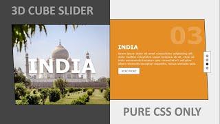 3D Cube Slider In Pure HTML And CSS Only