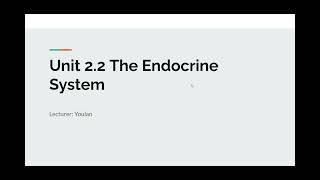 AP PSYCH COURSE #7: Unit 2.2 The Endocrine System