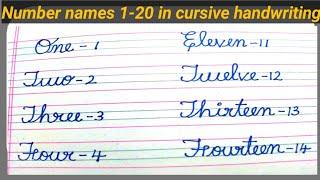 Number names from 1 to 20 in cursive handwriting | Handwriting practice | Micro Learning