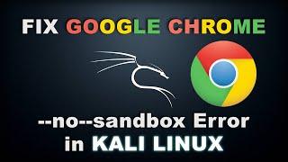 How to fix Google Chrome --no-sandbox Error in Kali Linux