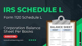 IRS Form 1120 Schedule L - Balance Sheet Per Books