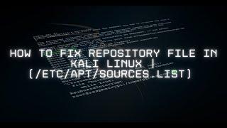 How to fix Kali Linux repositories