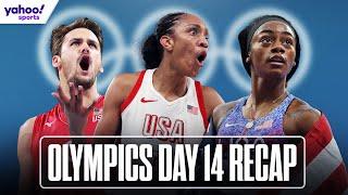 OLYMPICS Day 14: A’ja Wilson leads, Sha'Carri Richardson blazes, Torey DeFalco's play | Yahoo Sports