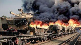 13 minutes ago! Train carrying 200 NATO tanks for Ukraine blown up by Russian missile