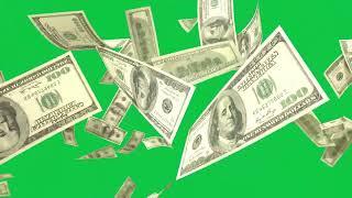 USA dollars blast green screen