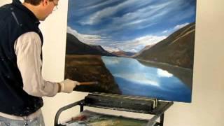 Kiwi Andy teaches painting landscapes in the foreground