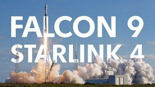 Посадка не удалась! Falcon 9: Трансляция пуска (Starlink 4)