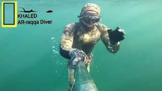 صيد سمك الكرب بالغطس الحر في اعماق نهر الفرات الرقه السورية خالد حريث