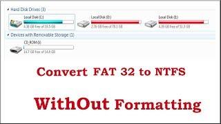 How to Convert FAT32 to NTFS WITHOUT FORMATTING & LOSING DATA.