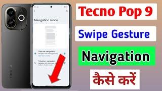 Tecno Pop 9 5g Swipe Gesture Navigation Setting | how to show gesture navigation In tecno pop 9 5g