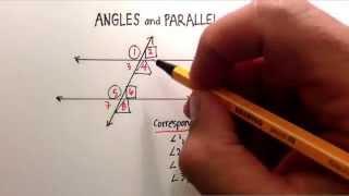 Angles: Corresponding, Alternate Interior, Alternate Exterior Angles and Transversal Lines