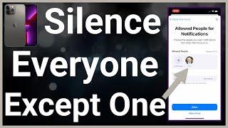 How To Silence All Notifications Except One Person