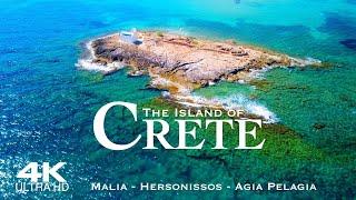 [4K] CRETE 2025  4 HOUR Drone Aerial of Hersonissos Malia & Agia Pelagia | Greece Kreta Creta