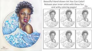 Woman With Wave: Coloring Pages from Artistry by Lisa Marie