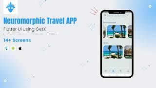 Travel flutter Template Android template, and iOS template - Flutter UI Kit using GetX, Neuromorphic