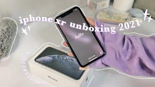 iphone xr unboxing in 2021 + accessories 