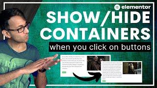 How to Show and Hide Containers with Clicking Buttons - Elementor Wordpress Tutorial