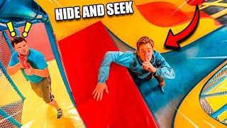 NERF Hide And Seek In Worlds LARGEST TRAMPOLINE PARK