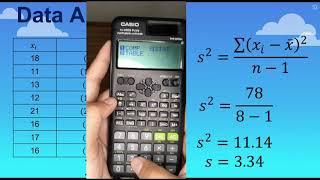 sample standard deviation and variance using the calculator