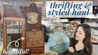 CANT BELIEVE THEY HAD THIS! THRIFTING + STYLED THRIFT HAUL | HOME DECOR