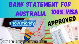 Bank Statement for Australia Tourist Visa | Funds Required for Australia Visitor Visa