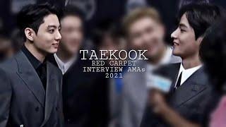 taekook sexual tension / in red carpet interview AMAs 2021