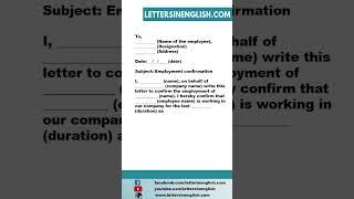 Employment Confirmation Letter -  Letter to Confirm Employment