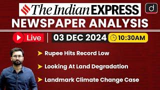 LIVE Newspaper Analysis | 03 December 2024 | The Indian Express | Drishti IAS English