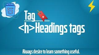 What is Heading tag in html? (h1) | HTML5,Html tutorial | Thunder coding | with simple example