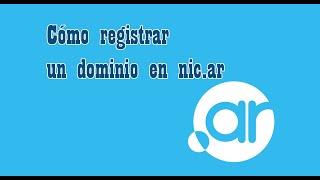 Como registrar un dominio en nic.ar