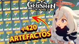 RUTA DE ARTEFACTOS (+420 artefactos y 70K Mora) por Semana | GENSHIN IMPACT ESPAÑOL