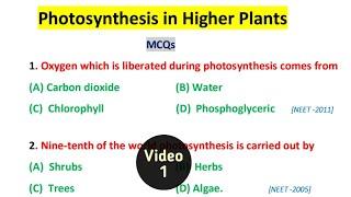 Plant Physiology || Photosynthesis MCQ || Plant Physiology MCQ || Series Videos || Part 1