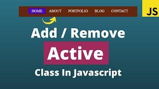 How to add and remove active class on click - HTML CSS and Javascript