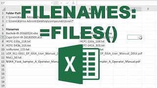 List of filenames from folder into Excel