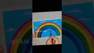 Rainbow Painting a Rainbow Paintbrush #paint #painting #art #artwork #rainbow #draw #drawing