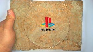 Restoring the original PlayStation (PS1) (cement stained) - Vintage Console restoration & repair