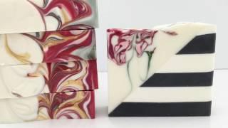Soapmaking: Diagonal sliced, Striped Soap with Swirls