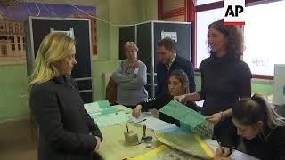 Right wing party Brothers of Italy leader votes in elections