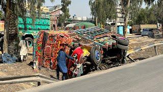 when 40 Ton Truck Had An Accident On The Road || We Repaired The Truck On The Road ️