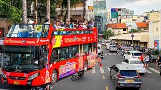 TRẢI NGHIỆM XE BUÝT 2 TẦNG CHỢ BẾN VỀ THÀNH CHỢ LỚN MỚI LẠ | EXPLORE SAIGON VIETNAM BY 2-DELTER BUS