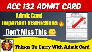 ADMIT CARD INSTRUCTIONS |Do & don't Download Admit Card | ACC 133 EXAM