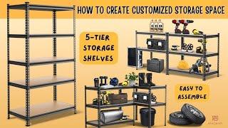 How to Assemble 5-Tier Storage Shelves | Easy Shelf Installation Tutorial!