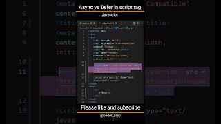 Async vs defer in script tag #shorts