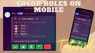 SELF ROLES ON MOBILE | MIMU BOT  |  DISCORD TUTORIAL