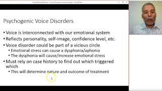 Psychogenic Voice Disorders