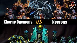 Khorne Daemons vs Necrons Battle Report 10th Edition 2000pts