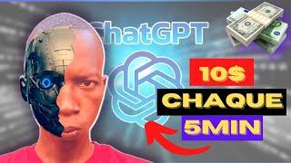 j'ai découvert une méthode pour gagner 10$ chaque 5min avec chat Gpt facilement#chatgpt