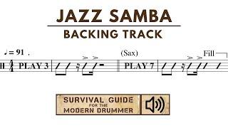 Jazz Samba Backing Track for Drummers [Drumless + Guide Chart]