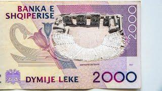 History on Albanian Money: 2000 lek {Butrint National Park}