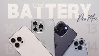 iPhone 16 Pro Max vs 15 Pro Max vs 14 Pro Max vs 13 Pro Max EXTREME Battery Drain Test - SURPRISED!